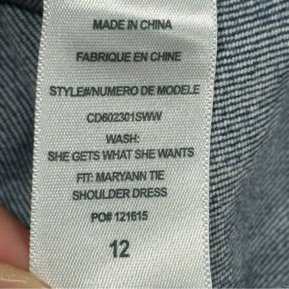 Alice + Olivia Denim Overall Skirt Dress 12 Stretch Fitted Preppy Y2K Bow Luxury - Picture 9 of 13